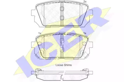 Комплект тормозных колодок 181827 ICER