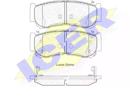 Комплект тормозных колодок 181829 ICER