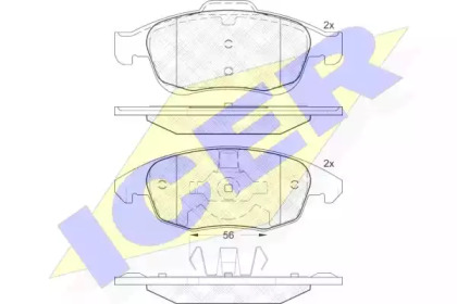 Комплект тормозных колодок 181852 ICER
