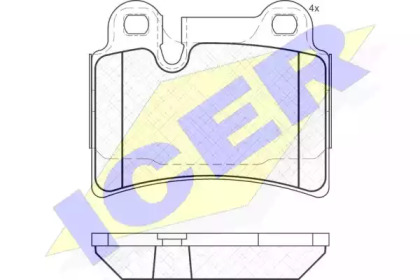 Комплект тормозных колодок 181951 ICER
