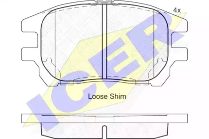 Комплект тормозных колодок 182107 ICER
