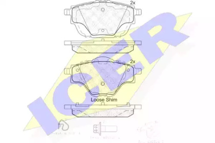 Комплект тормозных колодок 182161 ICER