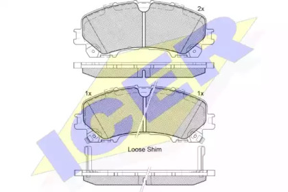 Комплект тормозных колодок 182202 ICER