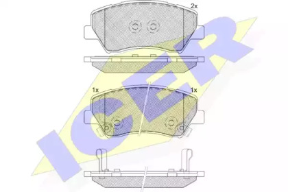 Комплект тормозных колодок 182237 ICER