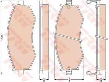 Комплект тормозных колодок GDB1016 TRW