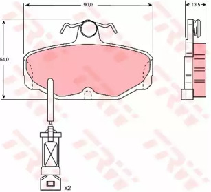 Комплект тормозных колодок GDB1034 TRW