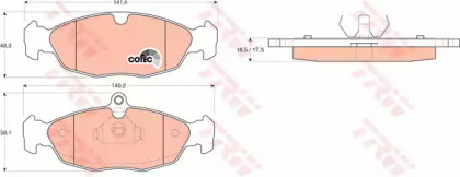 Комплект тормозных колодок GDB1040 TRW