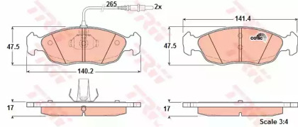 Комплект тормозных колодок GDB1104 TRW