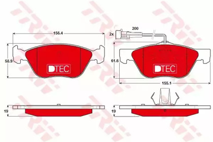 Комплект тормозных колодок GDB1212DTE TRW