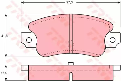 Комплект тормозных колодок GDB135 TRW