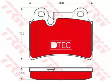 Комплект тормозных колодок GDB1722DTE TRW