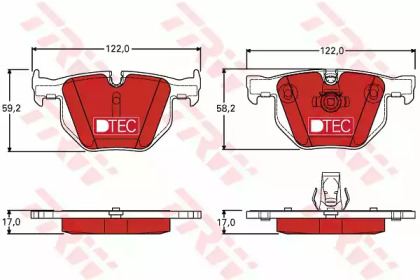 Комплект тормозных колодок GDB1727DTE TRW