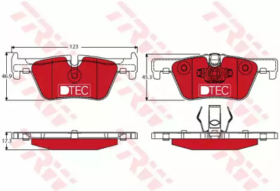 Комплект тормозных колодок GDB1919DTE TRW