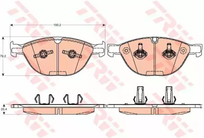 Комплект тормозных колодок GDB2026 TRW