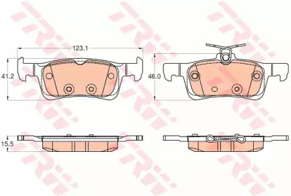 Комплект тормозных колодок GDB2037 TRW