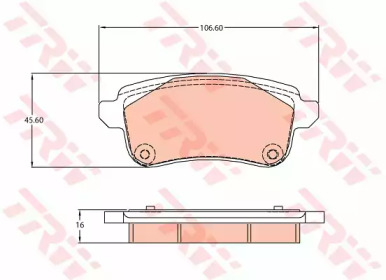 Комплект тормозных колодок GDB2136 TRW