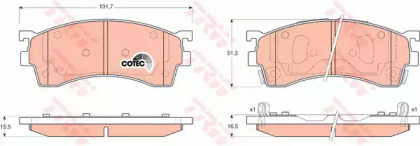 Комплект тормозных колодок GDB3209 TRW