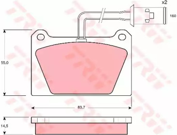 Комплект тормозных колодок GDB336 TRW