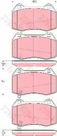 Комплект тормозных колодок GDB3381 TRW