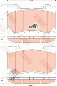 Комплект тормозных колодок GDB3505 TRW