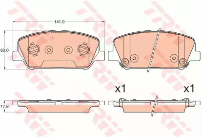 Комплект тормозных колодок GDB3582 TRW