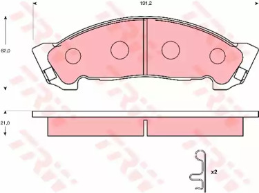 Комплект тормозных колодок GDB7087 TRW