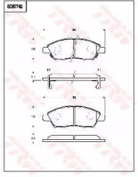 Комплект тормозных колодок GDB7742 TRW