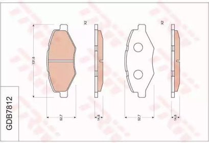 Комплект тормозных колодок GDB7812 TRW