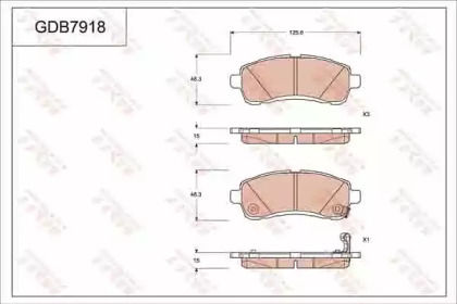 Комплект тормозных колодок GDB7918 TRW