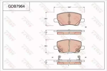 Комплект тормозных колодок GDB7964 TRW