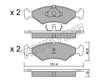 Комплект тормозных колодок 031.0 TRUSTING