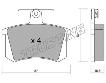 Комплект тормозных колодок 050.0 TRUSTING