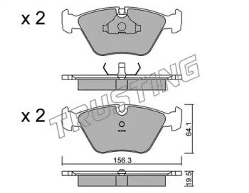 Комплект тормозных колодок 124.0 TRUSTING