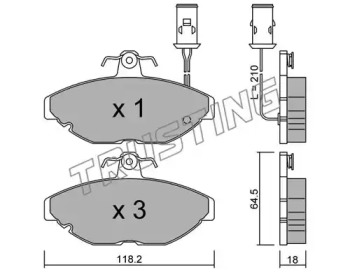 Комплект тормозных колодок 198.0 TRUSTING