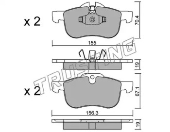 Комплект тормозных колодок 316.0 TRUSTING