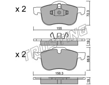 Комплект тормозных колодок 318.0 TRUSTING