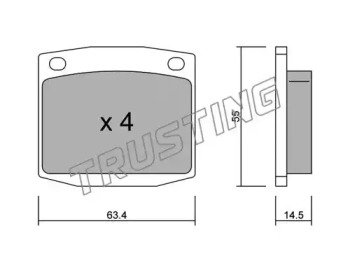Комплект тормозных колодок 502.0 TRUSTING
