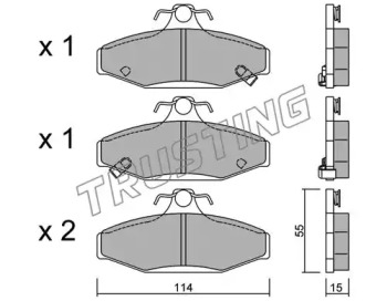 Комплект тормозных колодок 536.0 TRUSTING