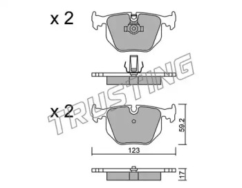 Комплект тормозных колодок 576.0 TRUSTING