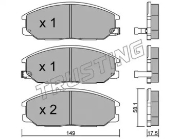 Комплект тормозных колодок 648.0 TRUSTING