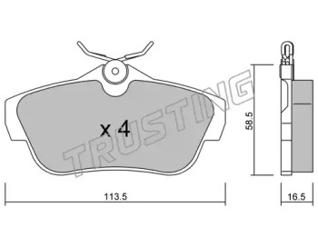 Комплект тормозных колодок 728.0 TRUSTING