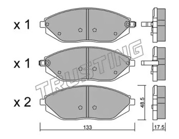 Комплект тормозных колодок 925.0 TRUSTING