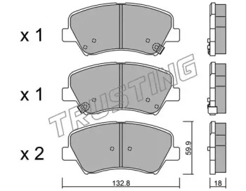 Комплект тормозных колодок 960.0 TRUSTING