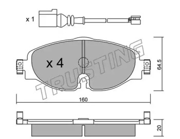 Комплект тормозных колодок 966.0W TRUSTING