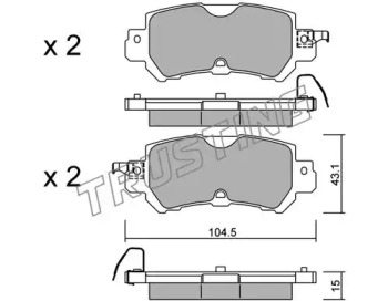 Комплект тормозных колодок 986.0 TRUSTING