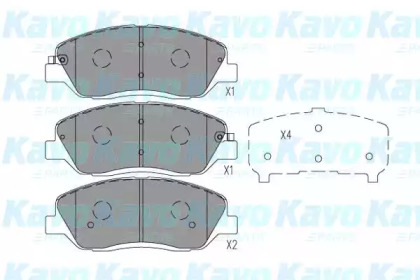 Комплект тормозных колодок BP-7507 KAVO PARTS