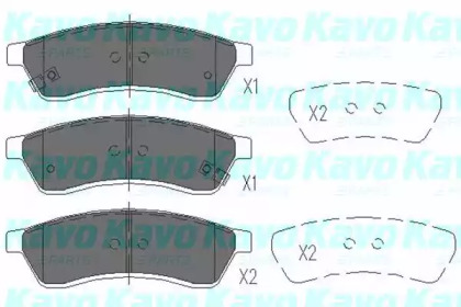 Комплект тормозных колодок KBP-1012 KAVO PARTS