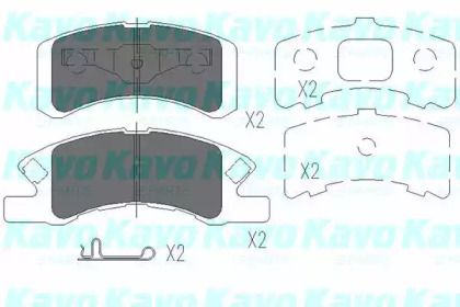 Комплект тормозных колодок KBP-1511 KAVO PARTS