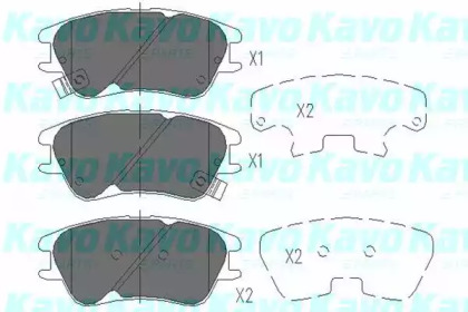 Комплект тормозных колодок KBP-3009 KAVO PARTS