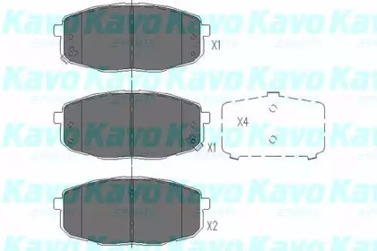 Комплект тормозных колодок KBP-4004 KAVO PARTS